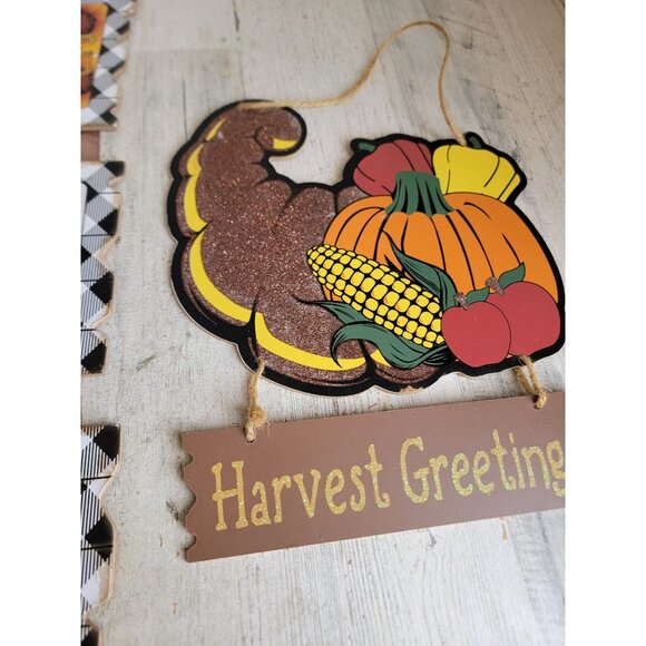 Thanksgiving home sweet home sunflower pumpkin hanging sign set - Picture 6 of 8